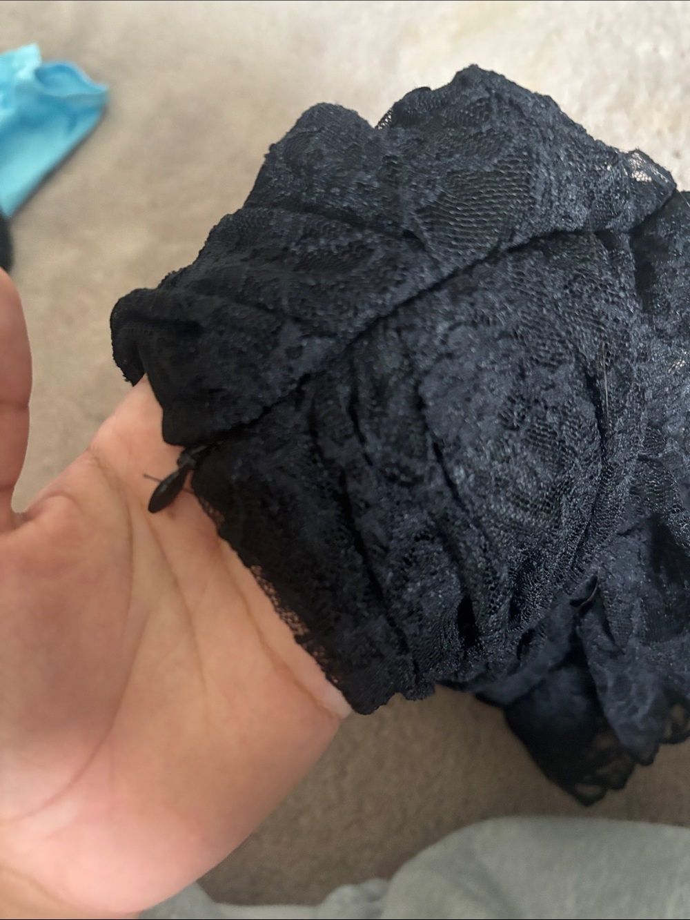 Black Lace Ruffled Mini Skirt - Picture 3 of 3